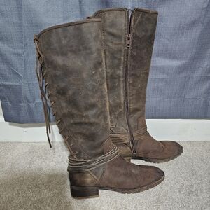 Arturo Chiang Darla Brown Lace Up Riding Boots 7M